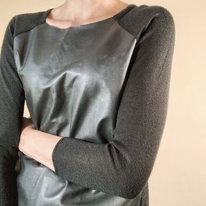 Zara dark green Learher Sweater